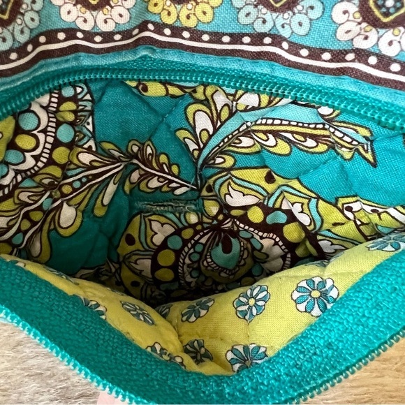 VERA BRADLEY Peacock Zipper Hipster Crossbody Y2K Green Turquoise Paisley 2007 - Picture 4 of 14